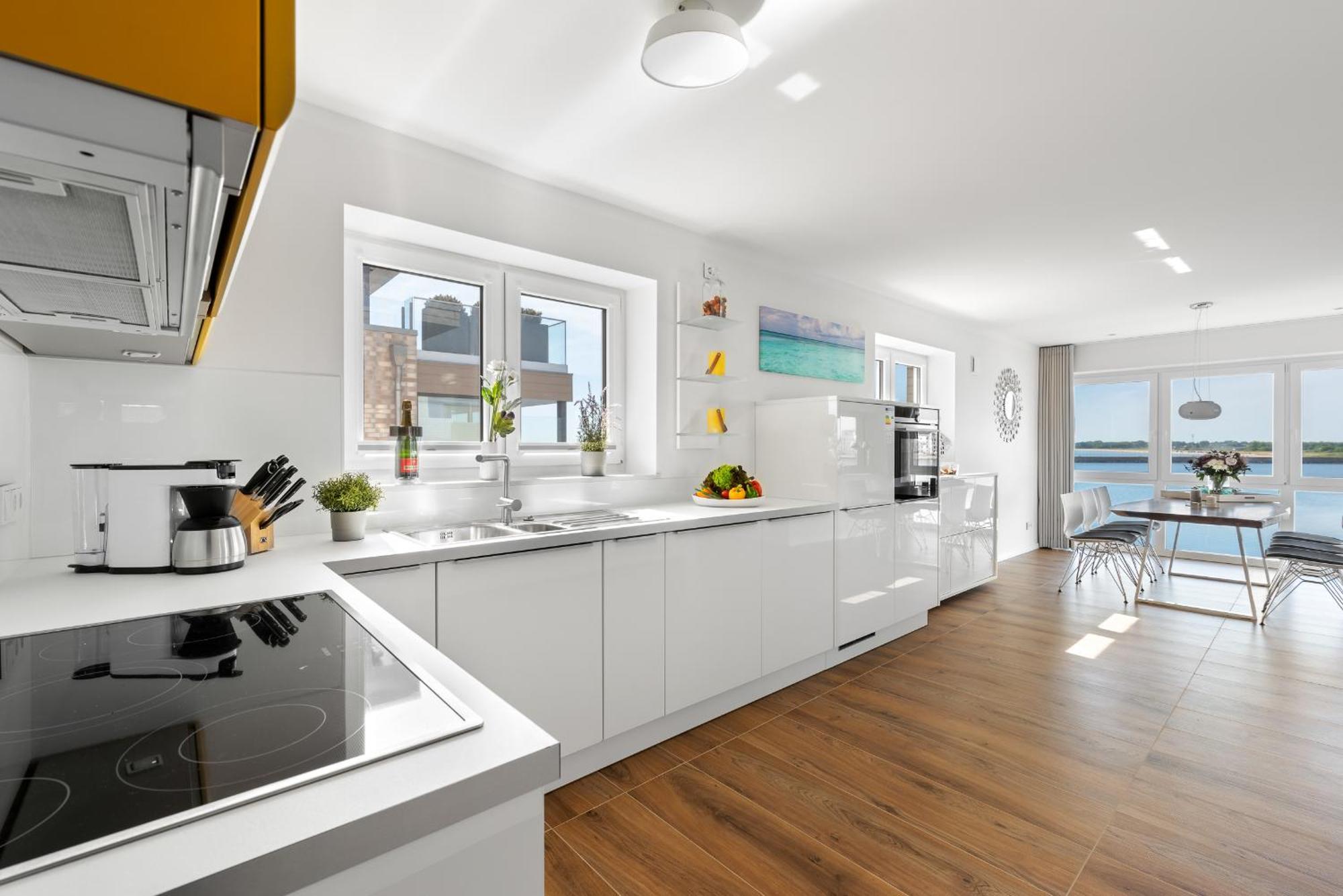 Brise- direkt am Wasser, Hafenblick, Fahrstuhl, Sauna, ueberdachter Balkon Olpenitz Exterior foto
