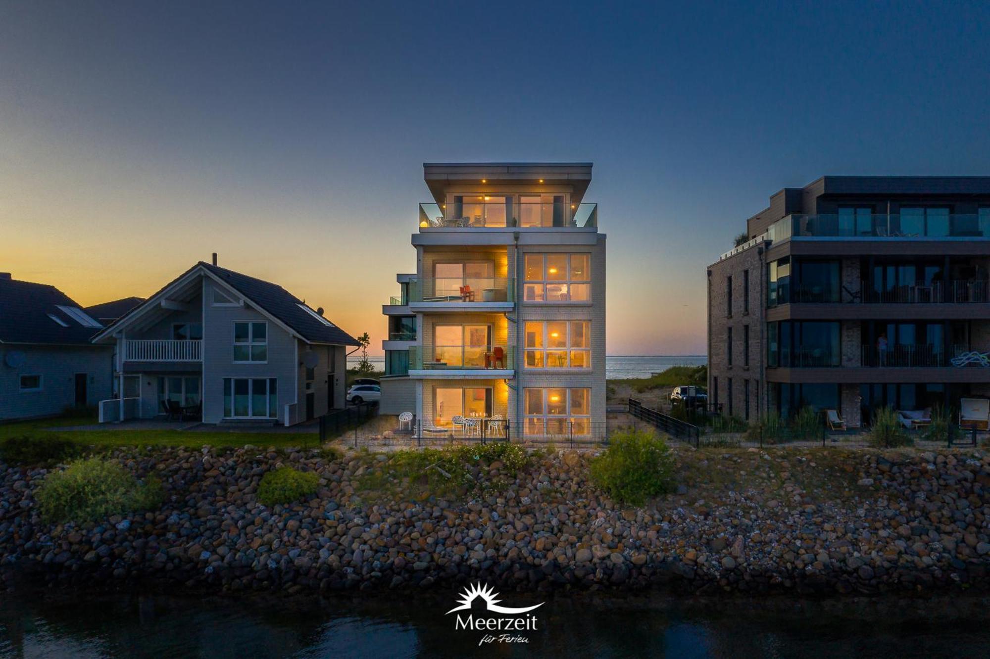 Brise- direkt am Wasser, Hafenblick, Fahrstuhl, Sauna, ueberdachter Balkon Olpenitz Exterior foto
